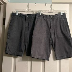 volcom boy’s gray uniform chino shorts LOT OF 2